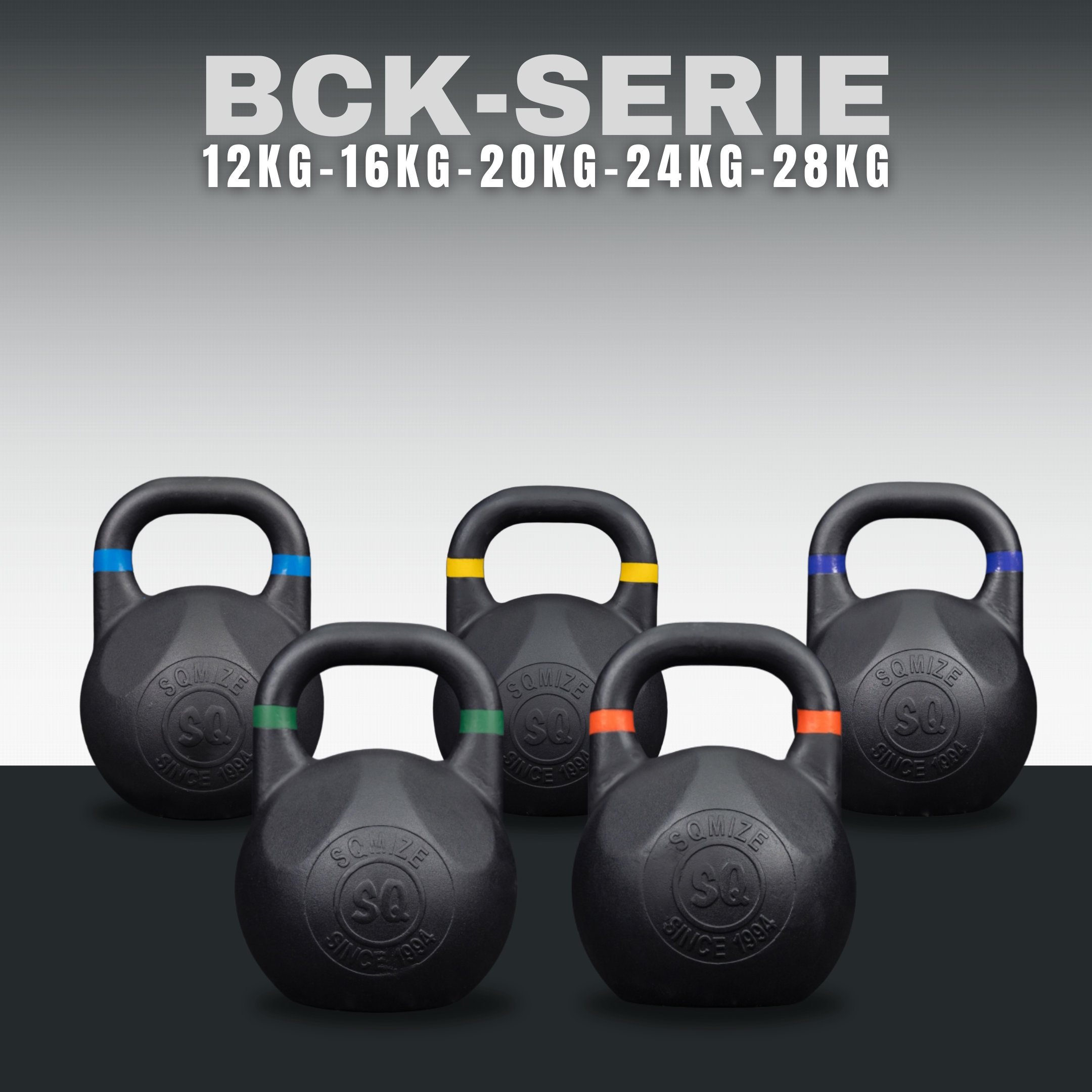 Black Competition Kettlebell SQMIZE® BCK100 Set, 100 kg Black Competition Kettlebell SQMIZE® BCK100 Set, 100 kg