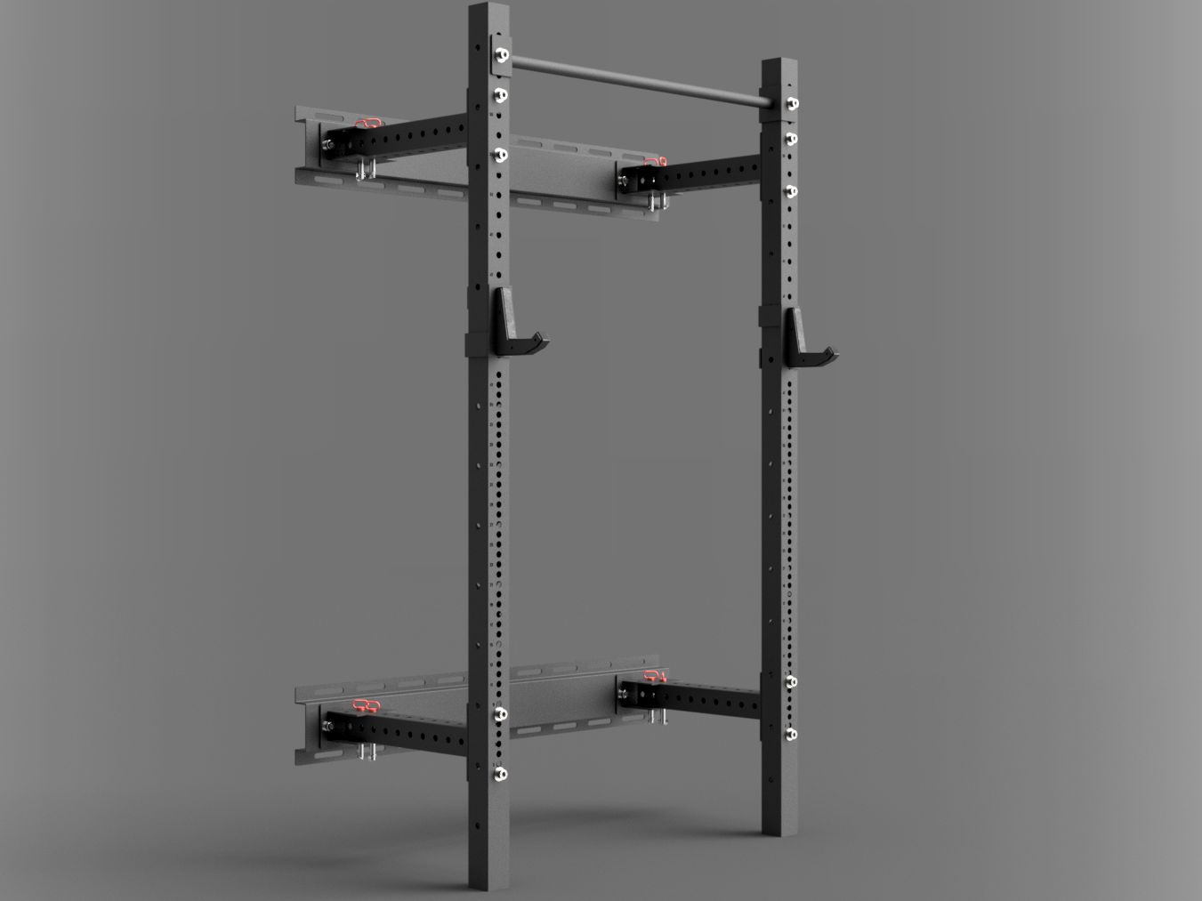 Foldable-SQ622-zusammengef-gt-offen83X0lcv0toeCt Zusammenklappbares Wall Mount Rack SQMIZE® ELITE CLUB SQ622 OPT, Höhe 220 cm