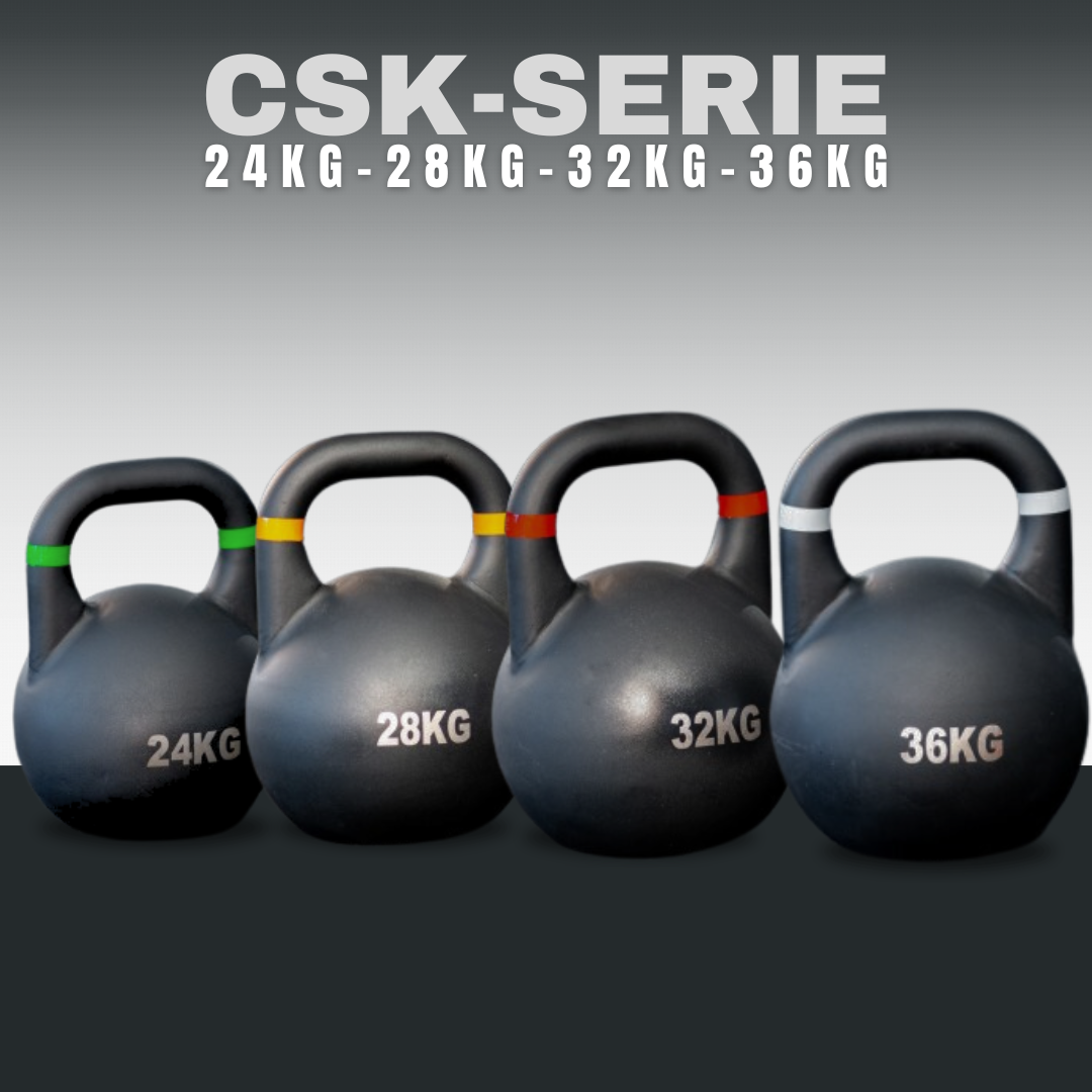 Competition Steel Kettlebell SQMIZE® CSK120 SET 120 kg, BLACK EDITION
