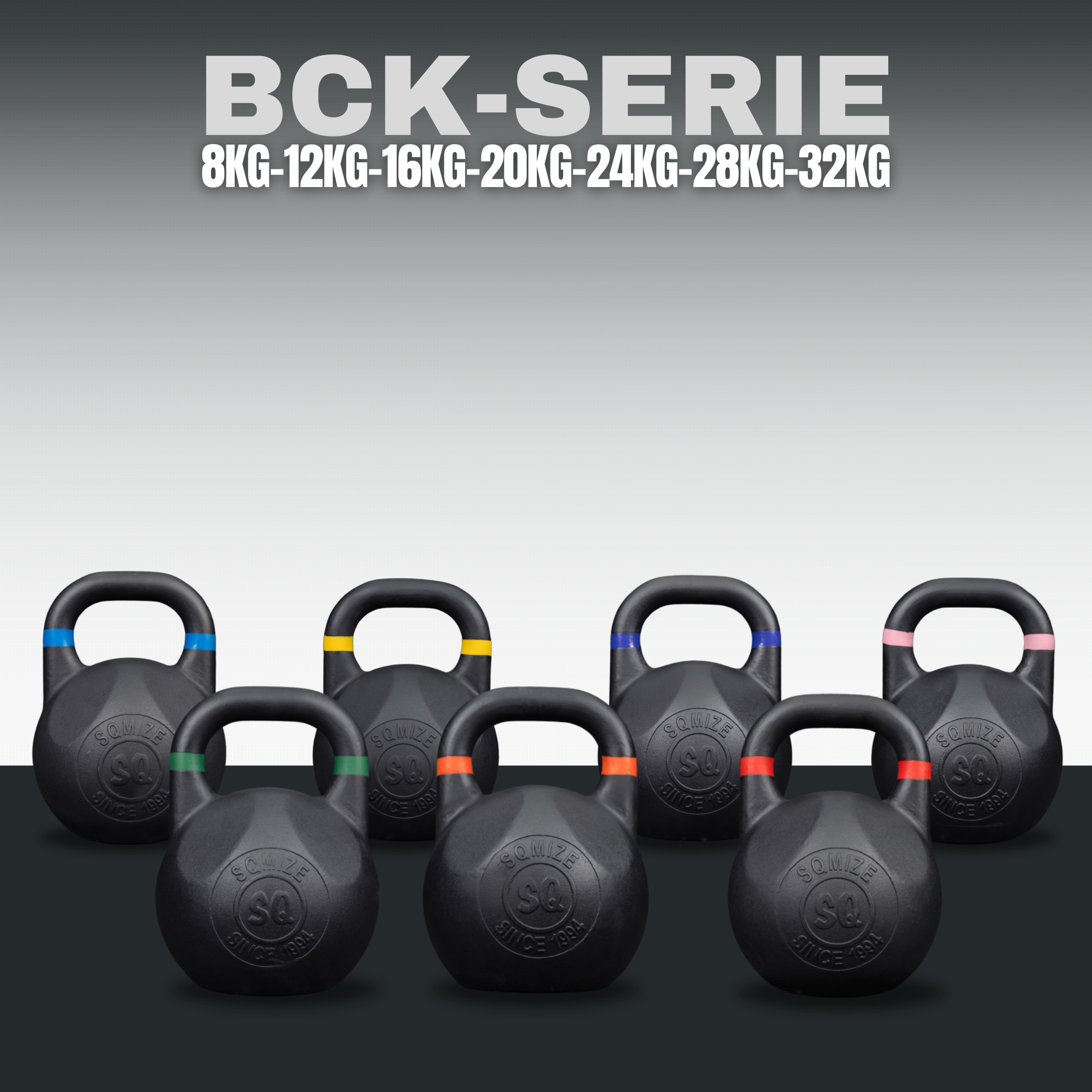 Black Competition Kettlebell SQMIZE® BCK140 Set, 140 kg Black Competition Kettlebell SQMIZE® BCK140 Set, 140 kg