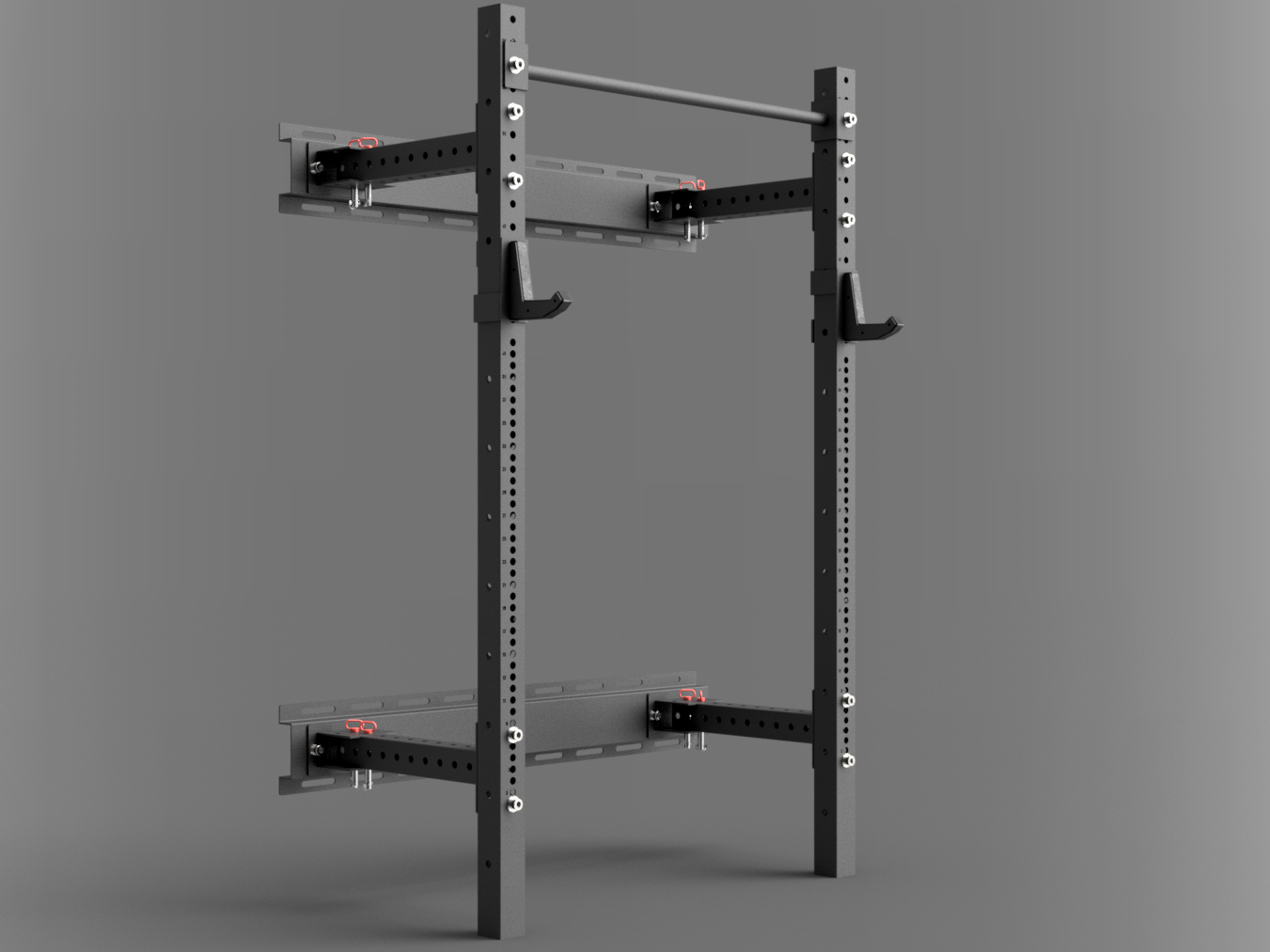 Foldable-SQ619-zusammengef-gt-offen Zusammenklappbares Wall Mount Rack SQMIZE® ELITE CLUB SQ620 OPT, Höhe 200 cm