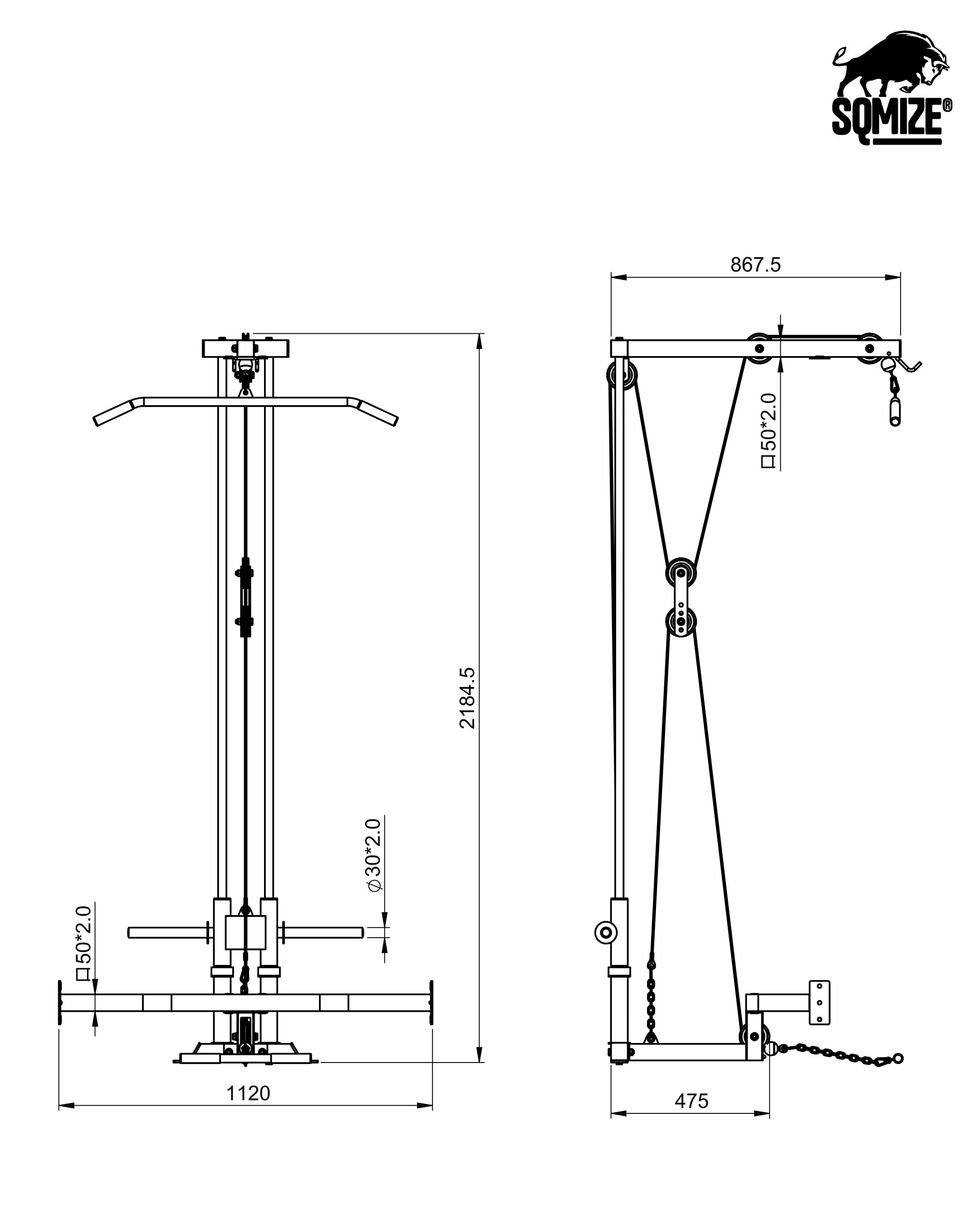 Power Rack Latzugstation SQMIZE® SQ8.06LA