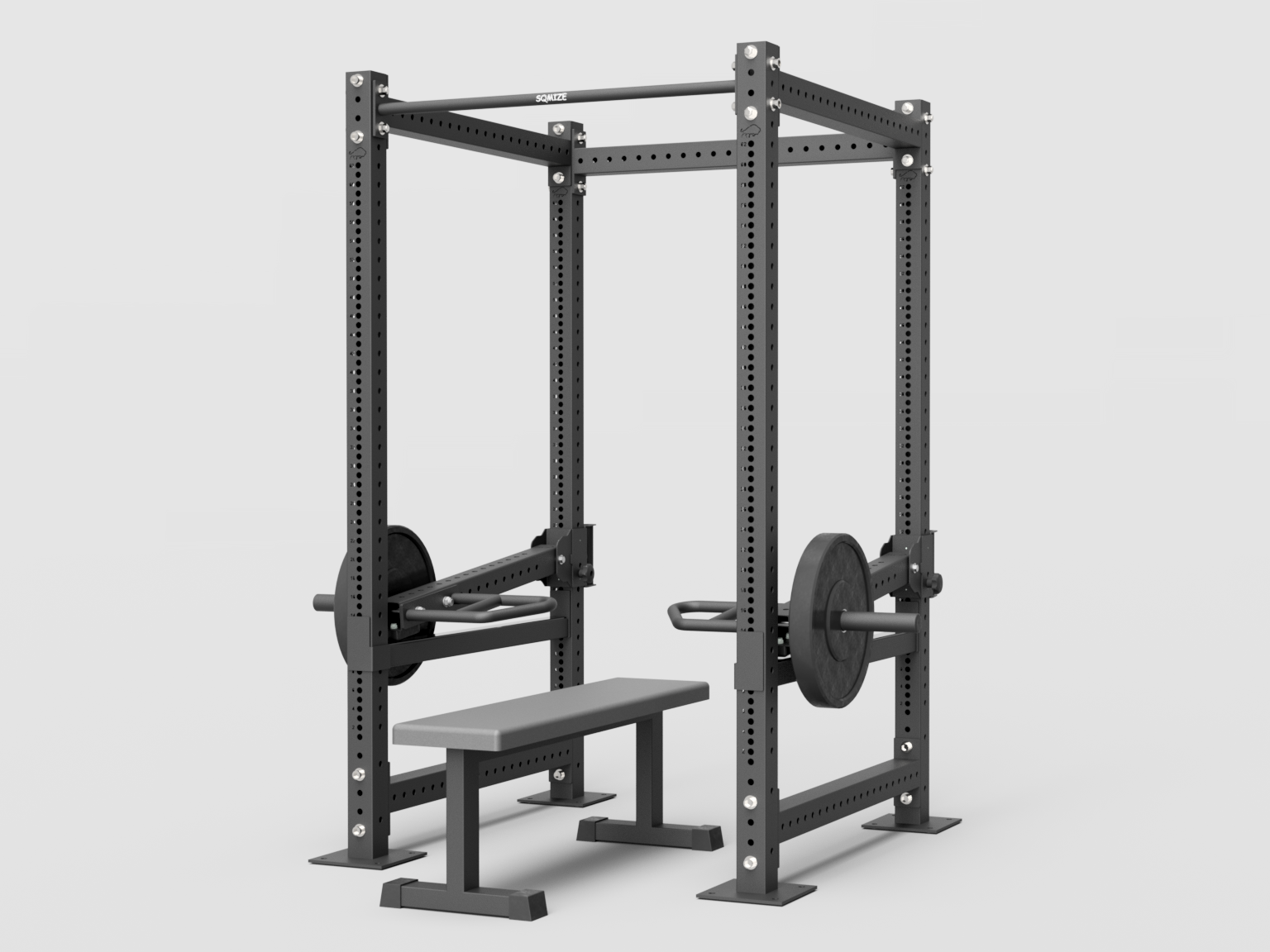 Premium-Bison-Power-Rack-flat-bench-press-machine-mit-Bank