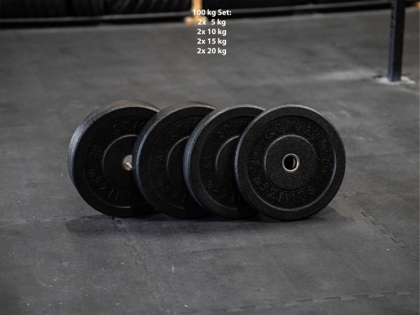 High-Tempered Bumper Plate Set SQMIZE® CRBP100 Training, 100 kg