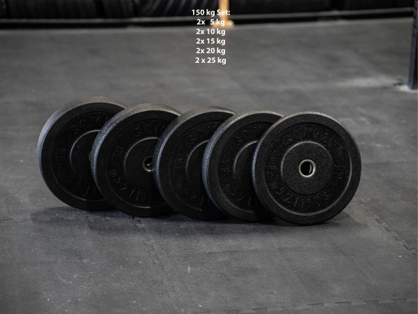 High-Tempered Bumper Plate Set SQMIZE® CRBP150 Training, 150 kg