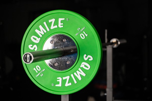 Premium Bison Bumper Plate Barbell Set Competition Series SQMIZE® CompBS90, 110 KG